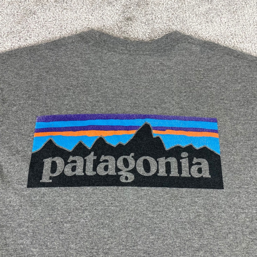 Patagonia T Shirt Mens Small Responsibili Tee Mountain Logo Short Sleeve Gray